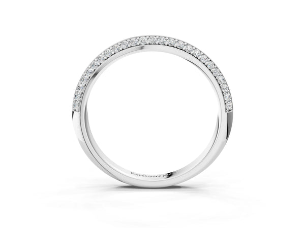 Platinum Double Row Round Diamond Pavé Eternity Band