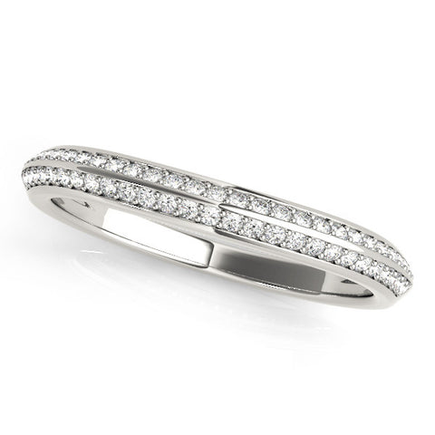 Platinum Double Row Round Diamond Pavé Eternity Band