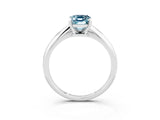 Platinum Emerald Cut Aquamarine Solitaire Engagement Ring with Classic Band and Four-Prong Setting_27