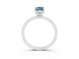 Platinum Emerald Cut Aquamarine Solitaire Ring with Thin Band and Prong Setting_45