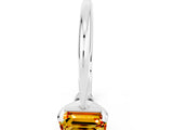 Platinum Emerald Cut Citrine Solitaire Engagement Ring with Classic Band and Four-Prong Setting_24