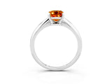 Platinum Emerald Cut Citrine Solitaire Engagement Ring with Classic Band and Four-Prong Setting_27