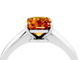 Platinum Emerald Cut Citrine Solitaire Engagement Ring with Classic Band and Four-Prong Setting_28