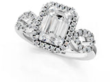 Platinum Emerald Cut Cut Halo Diamond Infinity Band with Four-Prong Setting_14