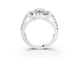 Platinum Emerald Cut Cut Halo Split Shank Prong Set Ring_10