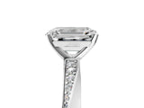 Platinum Emerald Cut Diamond Engagement Ring with Side Stone Accents and Four-Prong Setting_30