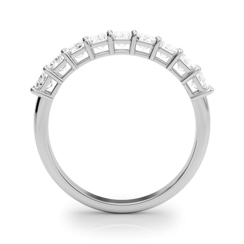 Platinum Emerald Cut Diamond Prong Set Eternity Band