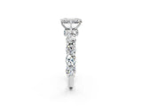 Platinum Emerald Cut Diamond Side Stone Engagement Ring with Four-Prong Setting_14