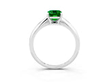 Platinum Emerald Cut Emerald Solitaire Engagement Ring with Classic Band and Four-Prong Setting_15