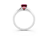 Platinum Emerald Cut Garnet Solitaire Engagement Ring with Classic Band and Four-Prong Setting_15