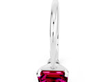 Platinum Emerald Cut Garnet Solitaire Engagement Ring with Classic Band and Four-Prong Setting_24