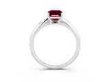 Platinum Emerald Cut Garnet Solitaire Engagement Ring with Classic Band and Four-Prong Setting_27