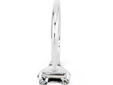 Platinum Emerald Cut Moissanite Solitaire Engagement Ring with Classic Band and Four-Prong Setting_12