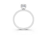 Platinum Emerald Cut Moissanite Solitaire Ring with Thin Band and Prong Setting_57