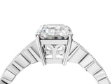 Platinum Emerald Cut Solitaire Diamond Ring with Infinity Twist Band and Four-Prong Setting_17