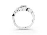 Platinum Emerald Cut Solitaire Intertwined Band Prong Setting Ring_16