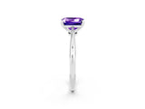 Platinum Emerald Cut Tanzanite Solitaire Engagement Ring with Classic Band and Four-Prong Setting_14