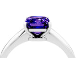 Platinum Emerald Cut Tanzanite Solitaire Engagement Ring with Classic Band and Four-Prong Setting_16