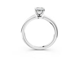 Platinum Emerald Solitaire Diamond Ring with Six-Prong Setting on a Classic Band 3
