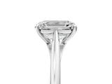 Platinum Emerald Solitaire Engagement Ring with Four-Prong Setting and Classic Band 1