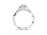 Platinum Emerald Solitaire Twist Band Six-Prong Setting 4