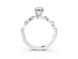 Platinum Emerald Solitaire Twisted Band with Prong Setting 3