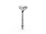 Platinum Emerald and Heart Toi Moi Ring with Prong Setting and Pave Band 2