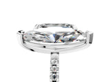 Platinum Emerald and Marquise Toi Moi Ring with Prong Setting and Pave Band 5