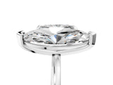 Platinum Emerald and Marquise Toi Moi Ring with Prong Setting and Plain Band 5
