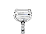 Platinum Emerald and Princess Toi Moi Ring with Prong Setting and Micro Pave Band 5