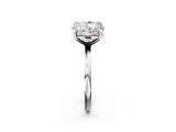 Platinum Emerald and Princess Toi Moi Ring with Prong Setting and Plain Band 2