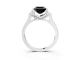 Platinum Fancy Black Asscher Cut Brilliant Solitaire Diamond Ring with Channel Set Band and Bar Prong Setting_9