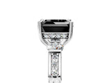 Platinum Fancy Black Asscher Cut Brilliant Three-Stone Pave Band with Four-Prong Setting_23