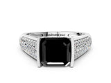 Platinum Fancy Black Asscher Cut Cut Diamond Channel Set Pave Band with Tension Prong Setting_6