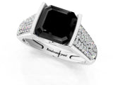 Platinum Fancy Black Asscher Cut Cut Diamond Channel Set Pave Band with Tension Prong Setting_7