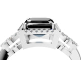 Platinum Fancy Black Asscher Cut Cut Halo Diamond Infinity Band with Four-Prong Setting_16