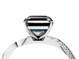 Platinum Fancy Black Asscher Cut Diamond Engagement Ring with Side Stone Accents and Four-Prong Setting_40