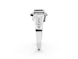 Platinum Fancy Black Asscher Cut Diamond Halo Ring with Split Shank and Bezel Accents and Prong Setting_14