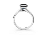 Platinum Fancy Black Asscher Cut Diamond Solitaire Engagement Ring with Classic Band and Four-Prong Setting_15