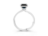 Platinum Fancy Black Asscher Cut Diamond Solitaire Ring with Classic Band and Four-Prong Setting_15