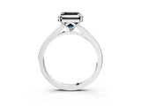 Platinum Fancy Black Asscher Cut Diamond Solitaire Ring with Pavé Band and Prong Setting_15
