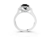 Platinum Fancy Black Cushion Cut Brilliant Solitaire Diamond Ring with Channel Set Band and Bar Prong Setting_39