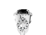 Platinum Fancy Black Cushion Cut Cut Halo Diamond Infinity Band with Four-Prong Setting_17
