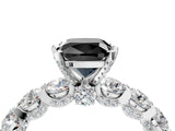 Platinum Fancy Black Cushion Cut Diamond Side Stone Engagement Ring with Four-Prong Setting_4