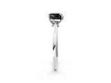 Platinum Fancy Black Cushion Cut Diamond Solitaire Engagement Ring with Classic Band and Four-Prong Setting_14