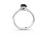 Platinum Fancy Black Cushion Cut Diamond Solitaire Engagement Ring with Classic Band and Four-Prong Setting_15