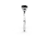 Platinum Fancy Black Cushion Cut Diamond Solitaire Ring with Classic Band and Four-Prong Setting_14