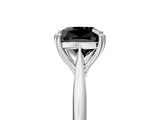 Platinum Fancy Black Cushion Cut Solitaire Diamond Ring with Six-Prong Setting and Classic Band_20