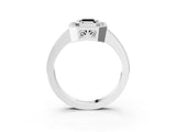 Platinum Fancy Black Emerald Cut Cut Halo Pavé Diamond Ring_9