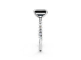 Platinum Fancy Black Emerald Cut Diamond Brilliant Solitaire Ring with Pavé Band and Four-Prong Setting_38